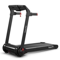 Picture of Total Tactic SP37464RE 3HP Folding Electric Treadmill Running Machine, Red