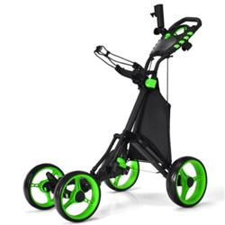 Picture of Total Tactic SP37604LS Lightweight Foldable Collapsible 4 Wheel Golf Push Cart&#44; Green