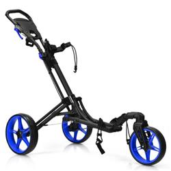 Picture of Total Tactic SP37608BL Folding Golf Push Cart with Scoreboard Adjustable Handle Swivel Wheel&#44; Blue