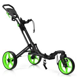 Picture of Total Tactic SP37608LS Folding Golf Push Cart with Scoreboard Adjustable Handle Swivel Wheel&#44; Green