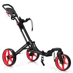 Picture of Total Tactic SP37608RE Folding Golf Push Cart with Scoreboard Adjustable Handle Swivel Wheel&#44; Red