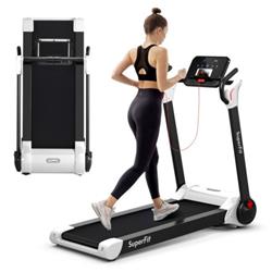 Picture of Total Tactic SP37610WH 2.25HP Electric Motorized Folding Running Treadmill Machine with LED Display, White