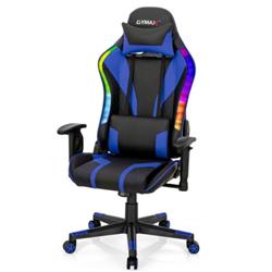 Picture of Total Tactic CB10223BL Gaming Adjustable Swivel Computer Chair with Dynamic LED Lights, Blue