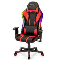 Picture of Total Tactic CB10223RE Gaming Adjustable Swivel Computer Chair with Dynamic LED Lights, Red