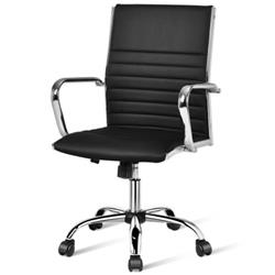 CB10248BK PU Leather Office Chair High Back Conference Task Chair with Armrests, Black
