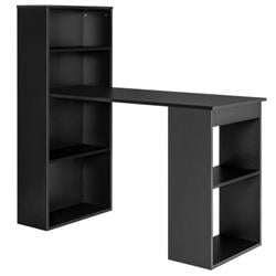 CB10301DK Writing Workstation Office Computer Desk with 6-Tier Storage Shelves, Black