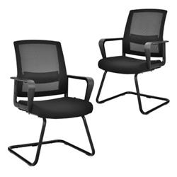 CB10312BK-2 Conference Chairs with Lumbar Support, Black - Set of 2