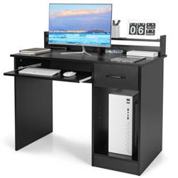CB10335DK Study Laptop Table with Drawer & Keyboard Tray, Black