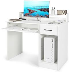 CB10335WH Study Laptop Table with Drawer & Keyboard Tray, White