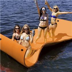 3 Layer 12 x 6 ft. Island Water Sports Recreation Floating Mat - Orange & Black -  Total Tactic, TO710638