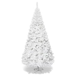 CM19735 7 ft. White Artificial PVC Christmas Tree with Stand