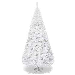 CM19736 8 ft. White Artificial PVC Christmas Tree with Stand