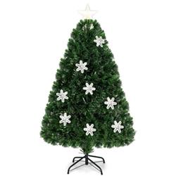 CM20528 4 x 5 x 6 ft. LED Optic Artificial Christmas Tree with Snowflakes