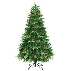 CM20635 7 ft. Artificial Christmas Tree with LED Lights & Pine Cones