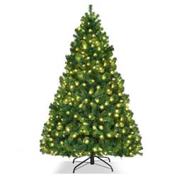 CM20638 7 ft. PVC Artificial Christmas Tree with LED Lights