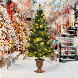 CM20675 4 ft. LED Christmas Tree with Red Berries Pine Cones