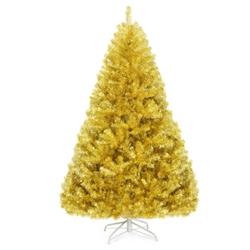 CM22828 6 x 7.5 ft. Artificial Tinsel Hinged Christmas Tree with Foldable Stand