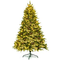 CM22836US 6.5 ft. Pre-Lit Snow Flocked Hinged Artificial Christmas Tree