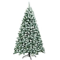 CM22869US 6 ft. Pre-Lit Premium Snow Flocked Hinged Artificial Christmas Tree -  Total Tactic