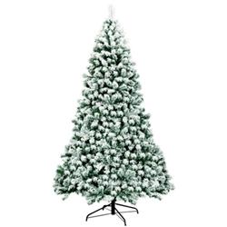 CM22870US 7.5 ft. Pre-Lit Premium Snow Flocked Hinged Artificial Christmas Tree with 550 Lights -  Total Tactic