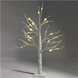CM23466 2 ft. Pre-Lit White Twig Birch Tree Battery Powered for Christmas Holiday