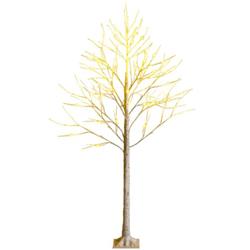 CM23469US 6 ft. Pre-Lit White Twig Birch Tree for Christmas Holiday with LED Lights
