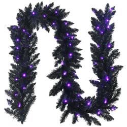 CM23475 9 ft. Pre-lit Christmas Halloween Garland with 50 LED Light, Purple
