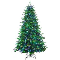 CM23485US 8 ft. Pre-Lit Artificial Hinged Christmas Tree with APP Controlled LED Lights