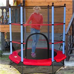 SP34224 55 in. Kids Jumping Trampoline with Safety Pad Enclosure Combo - Multi Color