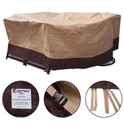 HW51768 72 in. Waterproof Oval & Rectangular Garden Table Cover