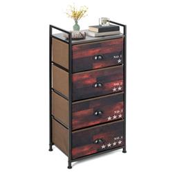 HW63121 4 Drawer Fabric Dresser Storage Tower Nightstand -  Total Tactic