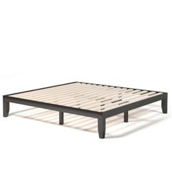 HW63261BN 14 in. King Size Wood Platform Bed Frame, Brown