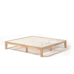 HW63261NA 14 in. King Size Wood Platform Bed Frame, Natural
