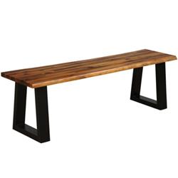 HW63367 Solid Acacia Wood Patio Dining Bench Seating Chair