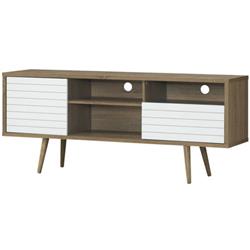 HW63442 Modern TV Stand with 3 Shelves Storage Drawer