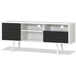 HW63444 Modern TV Stand with 3 Shelves Storage Drawer