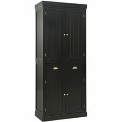 HW63843CF Cupboard Freestanding Kitchen Cabinet with Adjustable Shelves, Dark Brown