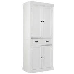 HW63843WH Cupboard Freestanding Kitchen Cabinet with Adjustable Shelves, White
