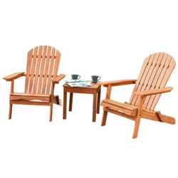 HW63880 Adirondack Chair Set with Widened Armrest - 3 Piece
