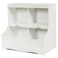 HW63982WH Kids Floor Cabinet Multi-Functional Bookcase, White