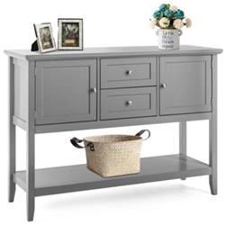 HW64005HS Wooden Sideboard Buffet Console Table with Drawer & Storage, Gray