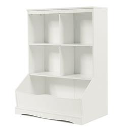 3-Tier Multi-Functional Bookcase & Toy Storage - White & Gray - Sturdy Design