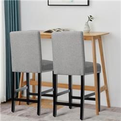 Picture of Total Tactic HW64223GR 25 in. Kitchen Chair with Rubber Wood Legs, Gray