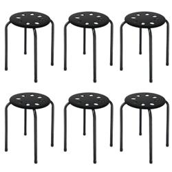 Picture of Total Tactic HW64245BK Portable Plastic Stack Stools, Black - Set of 6