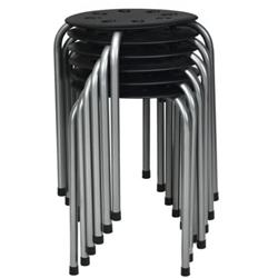 Picture of Total Tactic HW64245GR Portable Plastic Stack Stool, Gray - Set of 6