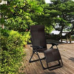 HW64352-2 Patio Rattan Zero Gravity Lounge Chair - 2 Piece