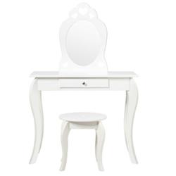 Picture of Total Tactic HW64356WH Kids Princess Makeup Dressing Play Table Set with Mirror&#44; White