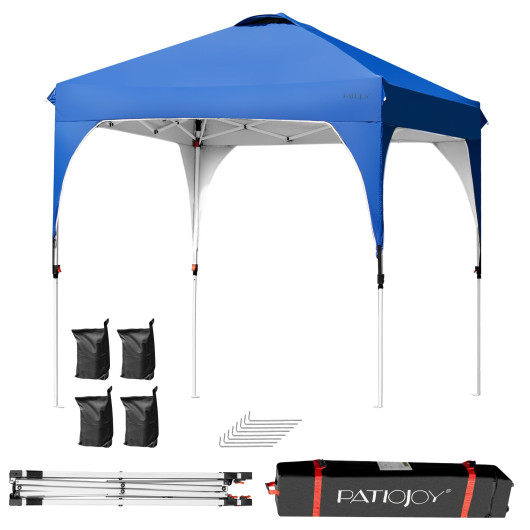 NP10051BL 6.6 x 6.6 ft. Pop Up Height Adjustable Canopy Tent with Roller Bag, Blue
