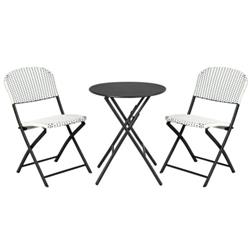 NP10072 Patio Rattan Bistro Set with Round Dining Table & 2 Chair - 3 Piece