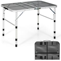 NP10149SL Folding Grill Table for Camping Lightweight Aluminum Metal Grill Stand Table, Silver -  Total Tactic